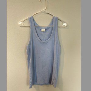 H&M Scoop Neck Ribbed Blue Tank Top Size M
